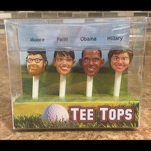 Political Golf Tee Tops Moore Palin Obama Clinton